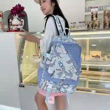 單倉 小众晕染设计休闲简约日常通勤时尚百搭 尼龙 双肩包 男女同款情侣款 黑色/蓝色/粉色/紫色/灰色/绿色