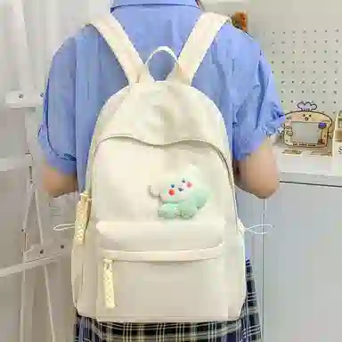 單倉 日系潮流高颜值简约时尚设计通勤百搭背包初高中学生大容量轻便耐磨实用书包 尼龙 双肩包 常规 男女同款情侣款 多色