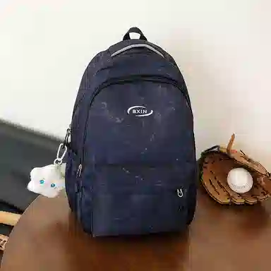 單倉 韩系高颜值扎染小众设计通勤百搭学院风背包初高中学生书包 尼龙 双肩包 常规 男女同款情侣款 白色/红色/蓝色/深蓝色