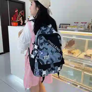 單倉 小众晕染设计休闲简约日常通勤时尚百搭 尼龙 双肩包 男女同款情侣款 黑色/蓝色/粉色/紫色/灰色/绿色