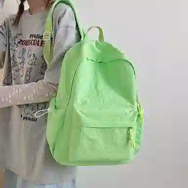 單倉 日系高级感字母设计通勤百搭 尼龙 双肩包 常规 男女同款情侣款 多色