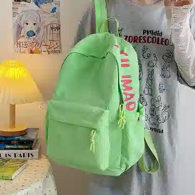單倉 日系高级感字母设计通勤百搭 尼龙 双肩包 常规 男女同款情侣款 多色