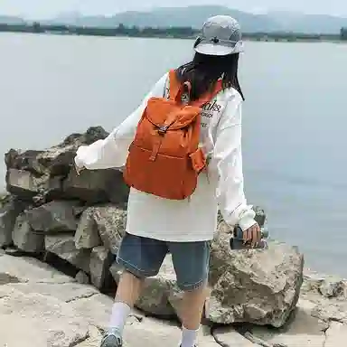 單倉 韩系潮流时尚简约设计旅行通勤背包初高中轻便耐磨 尼龙 双肩包 男女同款情侣款 多色