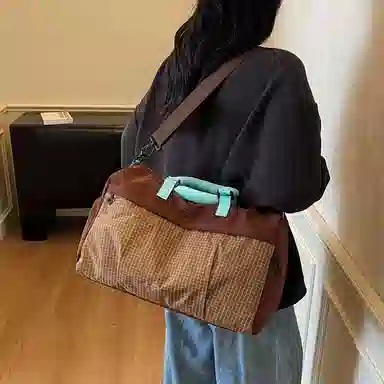 單倉 高级感简约时尚日常 布 旅行包 男女同款情侣款 多色