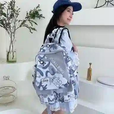 單倉 小众晕染设计休闲简约日常通勤时尚百搭 尼龙 双肩包 男女同款情侣款 黑色/蓝色/粉色/紫色/灰色/绿色