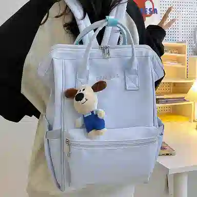 單倉 休闲学生潮旅行电脑 尼龙 背包双肩包 男女同款情侣款 白色/黑色/红色/黄色/蓝色