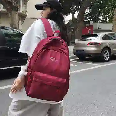 單倉 韩系高颜值扎染小众设计通勤百搭学院风背包初高中学生书包 尼龙 双肩包 常规 男女同款情侣款 白色/红色/蓝色/深蓝色