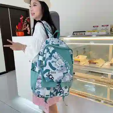 單倉 小众晕染设计休闲简约日常通勤时尚百搭 尼龙 双肩包 男女同款情侣款 黑色/蓝色/粉色/紫色/灰色/绿色