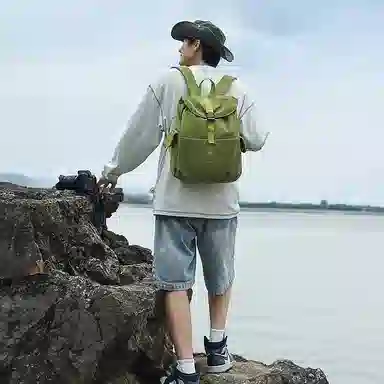 單倉 韩系潮流时尚简约设计旅行通勤背包初高中轻便耐磨 尼龙 双肩包 男女同款情侣款 多色