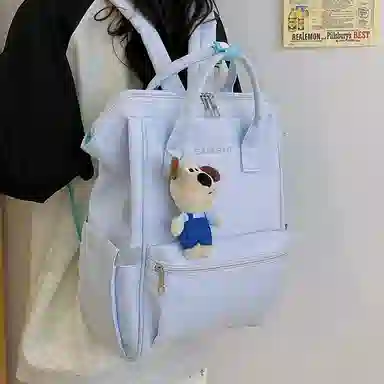 單倉 休闲学生潮旅行电脑 尼龙 背包双肩包 男女同款情侣款 白色/黑色/红色/黄色/蓝色
