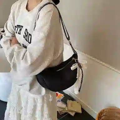 單倉 复古小众简约设计日常通勤百搭高级感逛街轻便 牛仔布 单肩包 女款 多色