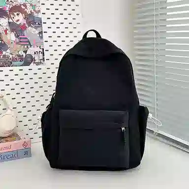 單倉 日系高级感字母设计通勤百搭 尼龙 双肩包 常规 男女同款情侣款 多色