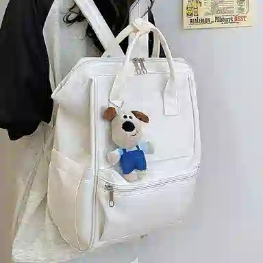 單倉 休闲学生潮旅行电脑 尼龙 背包双肩包 男女同款情侣款 白色/黑色/红色/黄色/蓝色