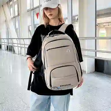 單倉 初中高中学生旅行商务 牛津纺 双肩包 男女同款情侣款 灰色/黑色/卡其色/蓝色