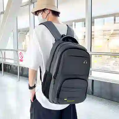 單倉 初中高中学生旅行商务 牛津纺 双肩包 男女同款情侣款 灰色/黑色/卡其色/蓝色