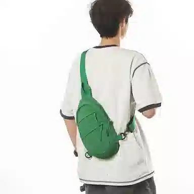 單倉 便携休闲简约潮流时尚斜挎包随身轻便耐磨通勤百搭腰包 尼龙 胸包 常规 男女同款情侣款 米白色/黑色/紫色/桔色/青绿色/军绿色