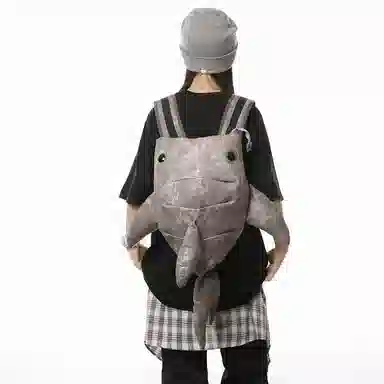 單倉 小众时尚潮流个性大容量百搭 尼龙 双肩包 男女同款情侣款 黑色/灰色/白色