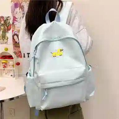 單倉 高颜值可爱腊肠狗轻便耐磨背包学院风初高中学生大容量通勤百搭书包 牛津布 双肩包 常规 男女同款情侣款 白色/黄色/蓝色/黑色