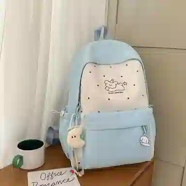 單倉 高颜值韩系卡通印花 尼龙 双肩包 常规 女款 多色