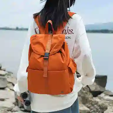 單倉 韩系潮流时尚简约设计旅行通勤背包初高中轻便耐磨 尼龙 双肩包 男女同款情侣款 多色