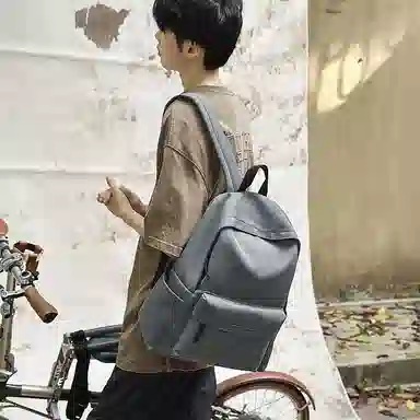 單倉 日韩系高级感时尚简约通勤百搭学院风背包初高中学生大容量轻便耐磨书包 尼龙 双肩包 常规 男女同款情侣款 卡其色/灰色/黑色