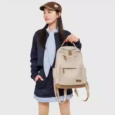 單倉 简约通勤百搭旅行背包 织物 双肩包 女款 多色