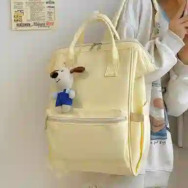 單倉 休闲学生潮旅行电脑 尼龙 背包双肩包 男女同款情侣款 白色/黑色/红色/黄色/蓝色
