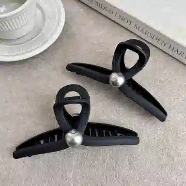 水中玉 高级感黑色抓夹超大号鲨鱼夹后脑勺发量多夹子发卡头饰 亚克力 发夹 女款