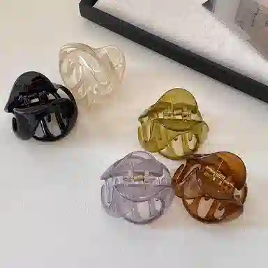 水中玉 不规则小号抓夹网红发卡后脑勺鲨鱼夹简约气质夹子头饰 亚克力 发夹 女款