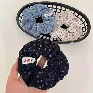 水中玉 秋冬小碎花大肠发圈扎头发皮筋高弹力灯芯绒发绳头饰 布艺 头绳 女款