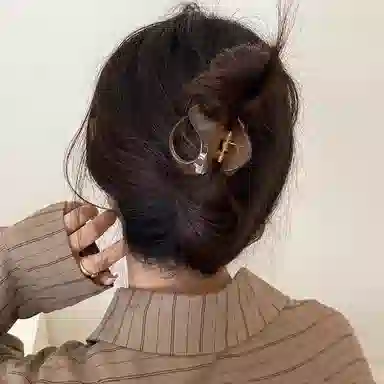 水中玉 不规则小号抓夹网红发卡后脑勺鲨鱼夹简约气质夹子头饰 亚克力 发夹 女款