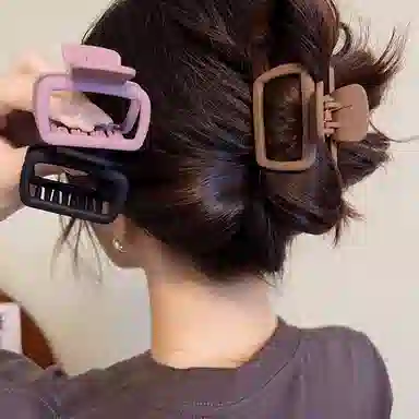 水中玉 磨砂方形小号抓夹后脑勺半扎发鲨鱼夹简约发卡高端夹子头饰 亚克力 发夹 女款