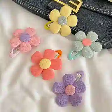 水中玉 可爱花朵发卡高级感侧边刘海夹不伤发头饰夹子 合金 发夹 女款