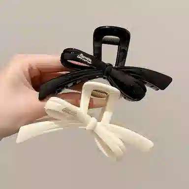 水中玉 韩版飘带蝴蝶结发卡后脑勺抓夹高级感发饰高端盘发头饰 亚克力 发夹 女款