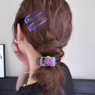 水中玉 可爱水果发卡高端高马尾神器后脑勺半扎发发卡小号抓夹 亚克力 发夹 女款