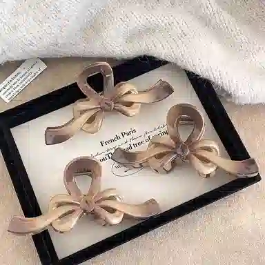 水中玉 网红气质蝴蝶结抓夹大号盘发鲨鱼夹高级感头发发卡头饰 亚克力 发夹 女款