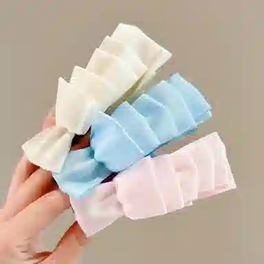 水中玉 法式缎面蝴蝶结头发抓夹后脑勺马尾夹高级感香蕉夹竖夹发卡头饰#好运 亚克力 发夹 女款