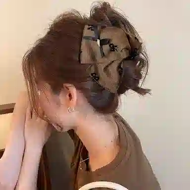 水中玉 韩系蝴蝶结抓夹高级感后脑勺盘发气质鲨鱼夹夹子发饰 亚克力 发夹 女款