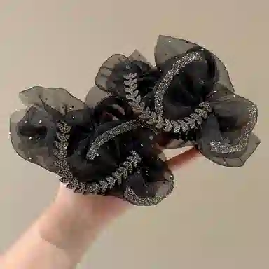 水中玉 高级感麦穗蝴蝶结头发抓夹后脑勺盘发大号鲨鱼夹子发卡头饰#好运 亚克力 发夹 女款