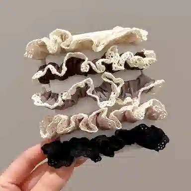 水中玉 花边加粗高弹力耐用不勒头 布艺 头绳 女款