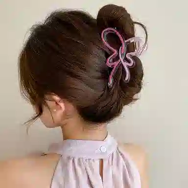 水中玉 渐变色蝴蝶抓夹女大号鲨鱼夹高级感后脑勺发量多发卡简约夹子头饰 发夹 女款