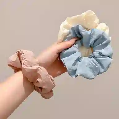 水中玉 韩系奶油色蓬松海绵大肠发圈高级感扎头发发绳头饰 皮筋 头绳 女款