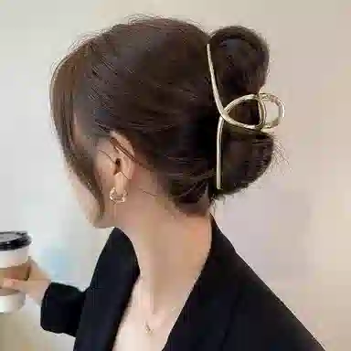 水中玉 后脑勺盘发高级感 合金 发夹 女款