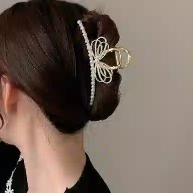 水中玉 金属鲨鱼夹抓夹后脑勺盘发发卡高级感气质头饰 发夹 女款