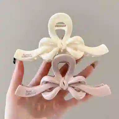 水中玉 大号蝴蝶结抓夹高级感后脑勺盘发鲨鱼夹发卡头饰 亚克力 发夹 女款