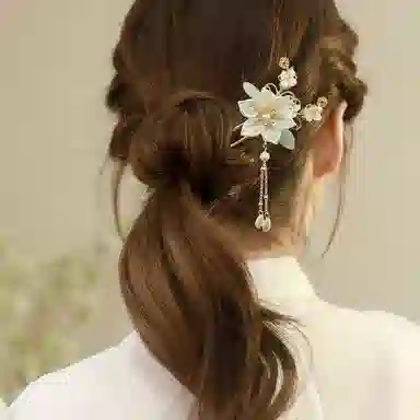 水中玉 铃兰花发钗高级感簪子新中式古风花朵盘发 发簪 女款