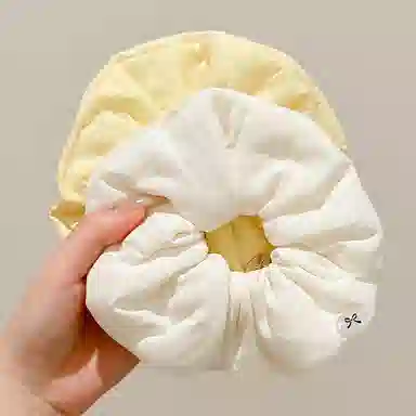 水中玉 奶油泡芙黄色大肠发圈高级感扎头发发绳韩系慵懒风绝美头饰 布艺 头绳 女款