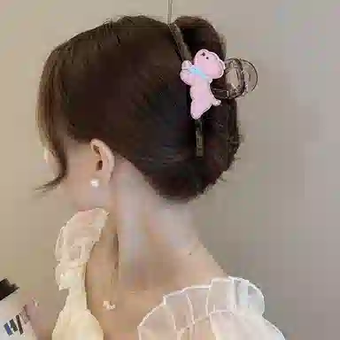 水中玉 可爱卡通抓夹高级感发卡后脑勺盘发大号鲨鱼夹头饰夹子 亚克力 发夹 女款