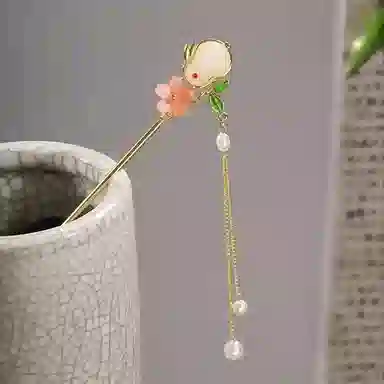 水中玉 新中式古风高级感盘发发髻汉服头饰配饰旗袍发张簪子步摇发饰 发簪 女款