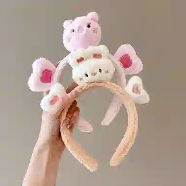 水中玉 秋冬毛绒头箍高级感洋气时尚发捆卡通发卡发饰 布艺 发箍 女款